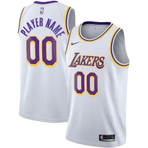 Gorgeous Los Angeles Lakers Nike 2020/21 Swingman Custom Jersey Association Edition White per i Fan Veri