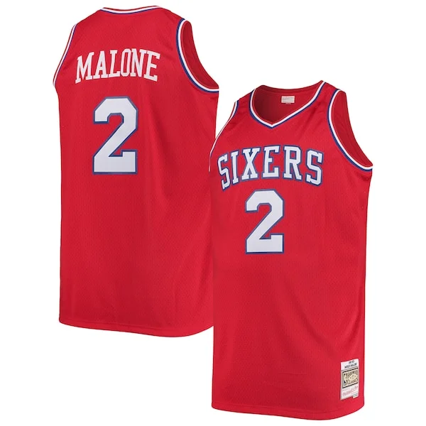 Pratico Moses Malone Philadelphia 76ers 1982/83 Big & Tall Hardwood Classics Swingman Jersey Red per i Fan Veri