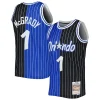 Lussuoso Tracy McGrady Orlando Magic Hardwood Classics 2003/04 Split Swingman Jersey Blue/Black per i Fan Veri