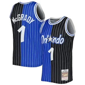 Lussuoso Tracy McGrady Orlando Magic Hardwood Classics 2003/04 Split Swingman Jersey Blue/Black per i Fan Veri