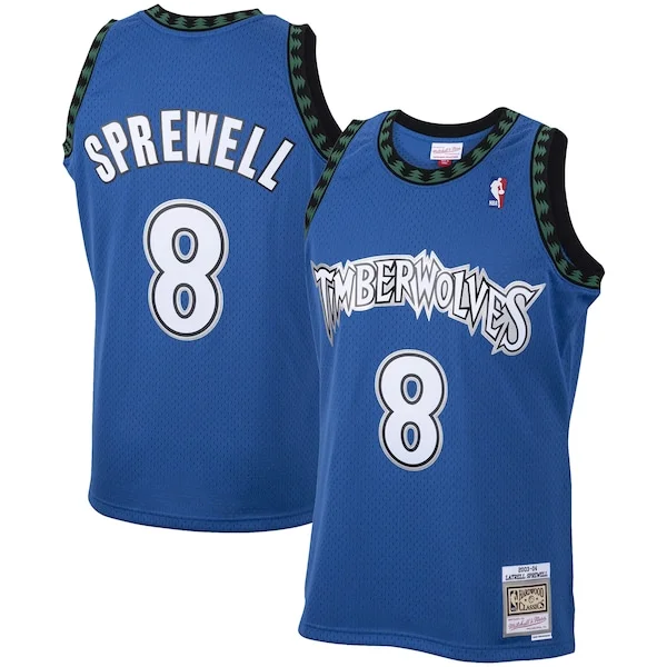 Prestigioso Eccezionale Latrell Sprewell Minnesota Timberwolves 2001/02 Hardwood Classics Swingman Jersey Blue per i Fan Veri
