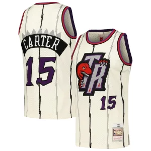 Attraente Pratico Stupendo Vince Carter Toronto Raptors Chainstitch Swingman Jersey Cream per i Fan Veri