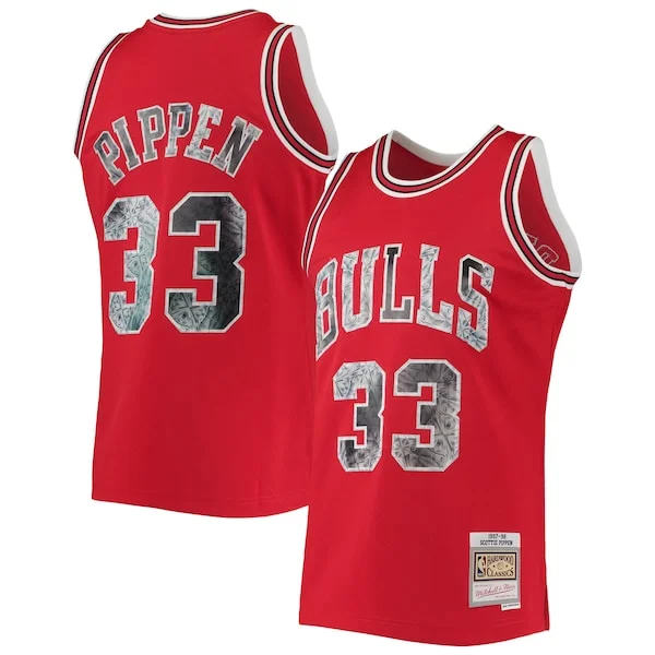 Comodo Sofisticato Scottie Pippen Chicago Bulls 1997/98 Hardwood Classics NBA 75th Anniversary Diamond Swingman Jersey Red per i Fan Veri