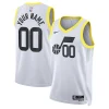 Duraturo Utah Jazz Nike Unisex Swingman Custom Jersey White Association Edition per i Fan Veri