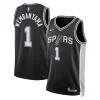 Versatile Eccezionale Incantevole Victor Wembanyama San Antonio Spurs Nike Unisex 2023 NBA Draft First Round Pick Swingman Jersey Icon Edition Black per i Fan Veri