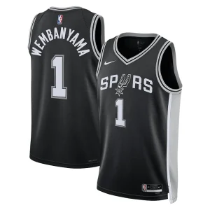 Versatile Eccezionale Incantevole Victor Wembanyama San Antonio Spurs Nike Unisex 2023 NBA Draft First Round Pick Swingman Jersey Icon Edition Black per i Fan Veri