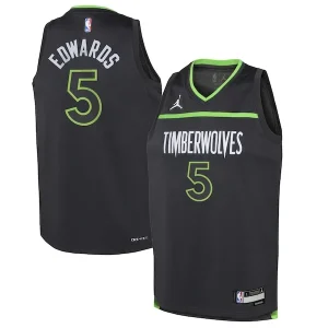 Carino Elegante Anthony Edwards Minnesota Timberwolves Jordan Brand Youth Swingman Jersey Statement Edition Black per i Fan Veri