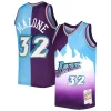 Attraente Karl Malone Utah Jazz Hardwood Classics 1996/97 Split Swingman Jersey Purple/Turquoise per i Fan Veri