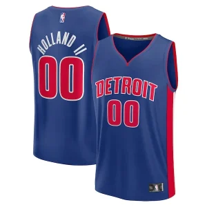 Elegante Attraente Trendy Ron Holland II Detroit Pistons Youth Fast Break Replica Player Jersey Icon Edition Blue per i Fan Veri