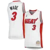 Trendy Dwyane Wade Miami Heat 2001/02 Hardwood Classics Swingman Jersey White per i Fan Veri