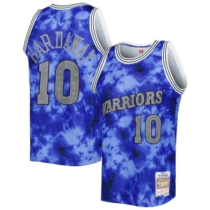 Magnifico Tim Hardaway Golden State Warriors 1990/91 Galaxy Swingman Jersey Blue per i Fan Veri