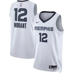 Classico Ja Morant Memphis Grizzlies Nike Unisex Swingman Jersey Association Edition White/Navy per i Fan Veri