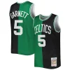 Bellissimo Kevin Garnett Boston Celtics Hardwood Classics 2007/08 Split Swingman Jersey Black/Kelly Green per i Fan Veri