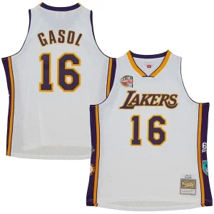 Ottimo Pau Gasol Los Angeles Lakers Unisex Hall of Fame Class of 2023 Throwback Swingman Jersey White per i Fan Veri