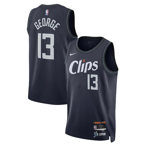 Gorgeous Classico Elegante Paul George LA Clippers Nike Unisex 2023/24 Swingman Jersey Navy City Edition per i Fan Veri