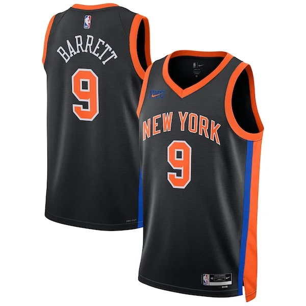 Ottimo RJ Barrett New York Knicks Nike Unisex 2022/23 Swingman Jersey City Edition Black per i Fan Veri