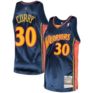 Cool Stephen Curry Golden State Warriors 2009/10 Hardwood Classics Authentic Jersey Navy per i Fan Veri