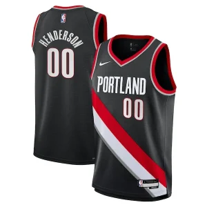 Lussuoso Accattivante Scoot Henderson Portland Trail Blazers Nike Youth Swingman Jersey Icon Edition Black per i Fan Veri