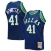 Splendido Resistente Dirk Nowitzki Dallas Mavericks Hardwood Classics 1998/99 Lunar New Year Swingman Jersey Blue per i Fan Veri