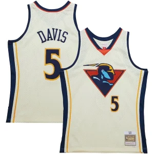 Sofisticato Baron Davis Golden State Warriors Chainstitch Swingman Jersey Cream per i Fan Veri